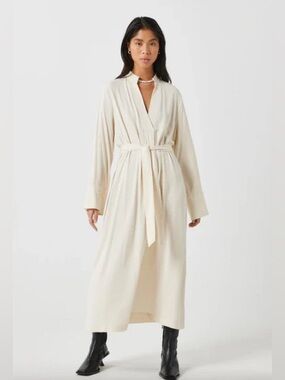 Minimum Long Tie-Waist midi dress